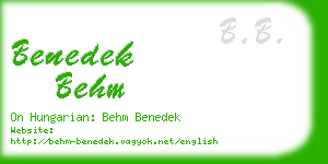 benedek behm business card